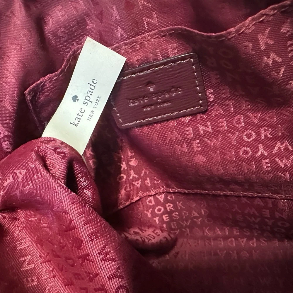 kate spade Burgundy Saffiano Patent Leather Crossbody and Shoulder Bag ♠️